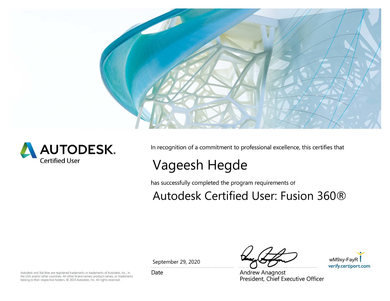 Autodesk Certified User: Fusion 360